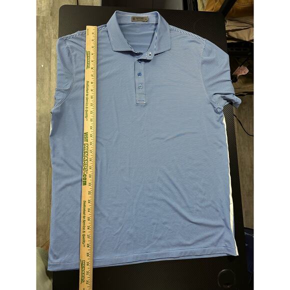 G/Fore Performance Golf Polo Striped Blue White Size XL Mens - Picture 5 of 8